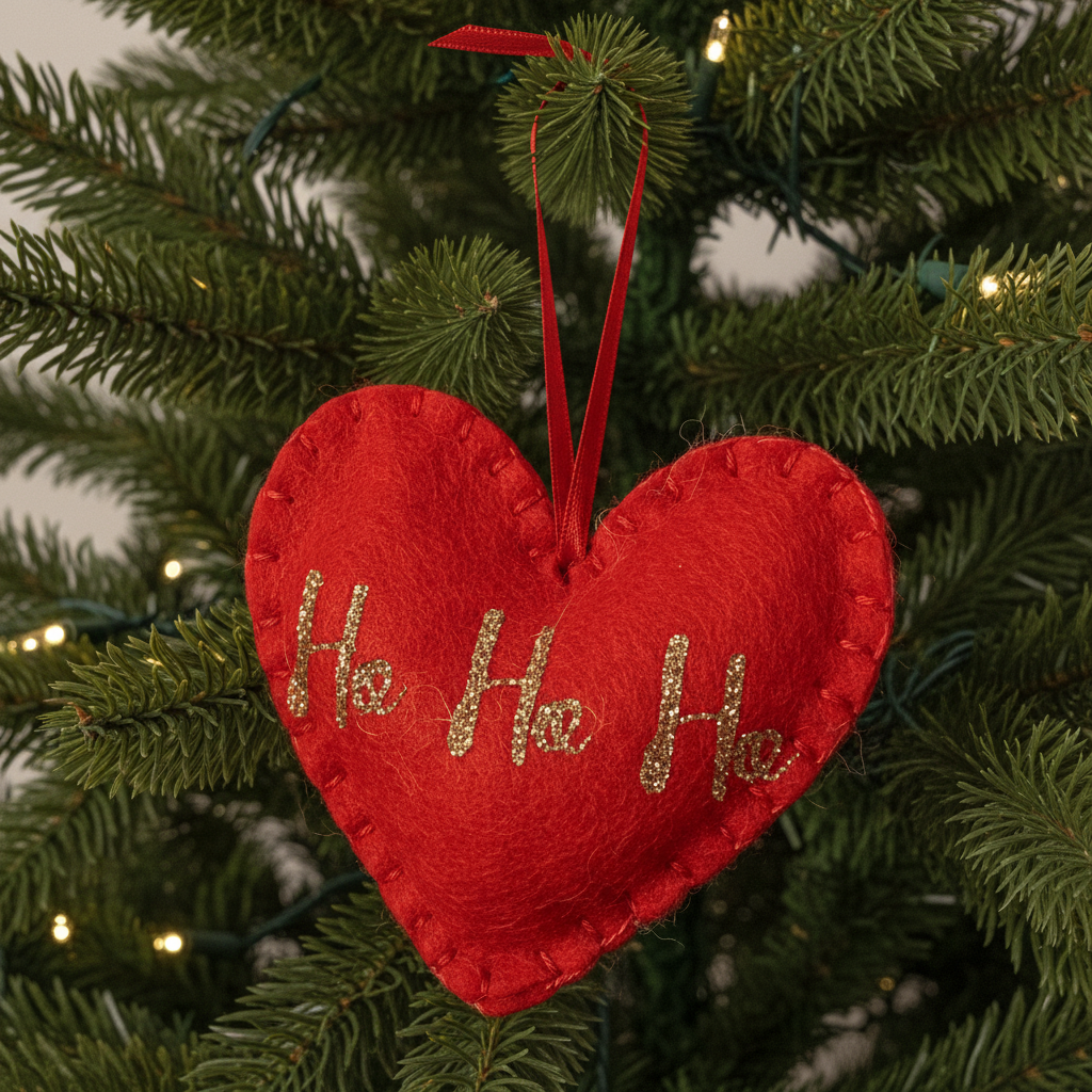 "Ho Ho Ho" Heart Small Christmas Tree Decoration