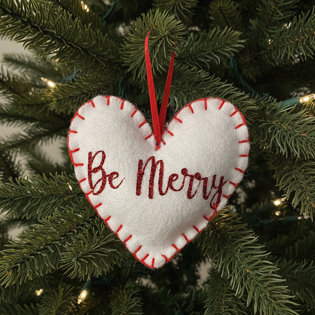 "Be Merry" Heart Small Christmas Tree Decoration