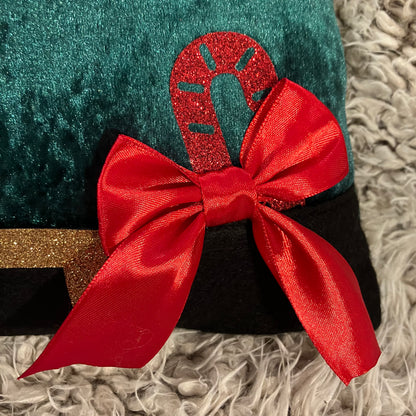 Personalised Elf Jumper Book Cushion