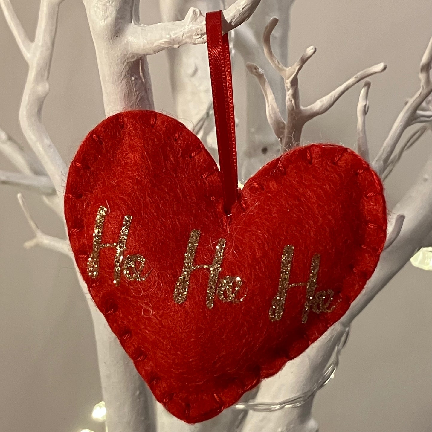 "Ho Ho Ho" Heart Small Christmas Tree Decoration