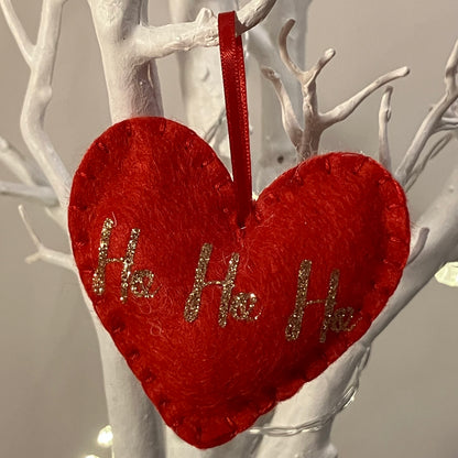 "Ho Ho Ho" Heart Small Christmas Tree Decoration