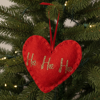 "Ho Ho Ho" Heart Small Christmas Tree Decoration