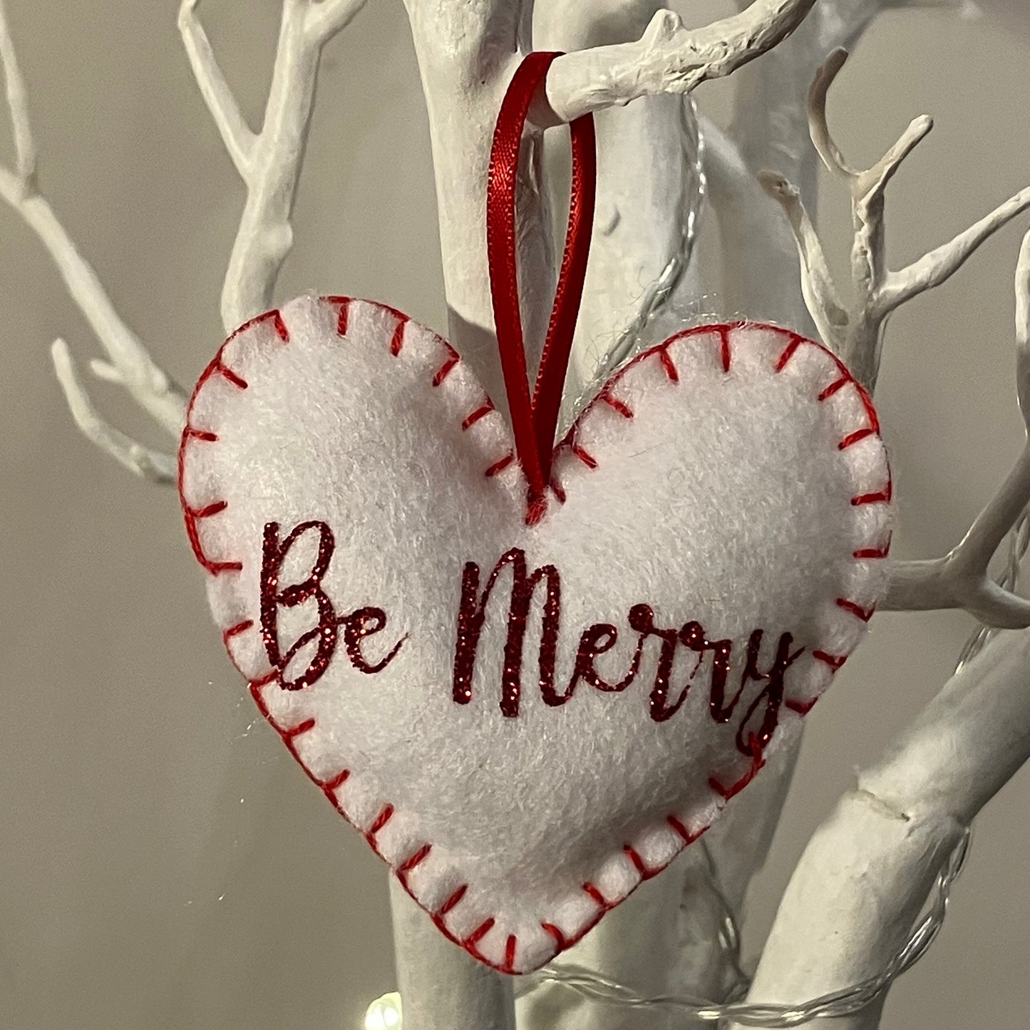 "Be Merry" Heart Small Christmas Tree Decoration