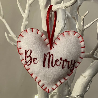 "Be Merry" Heart Small Christmas Tree Decoration