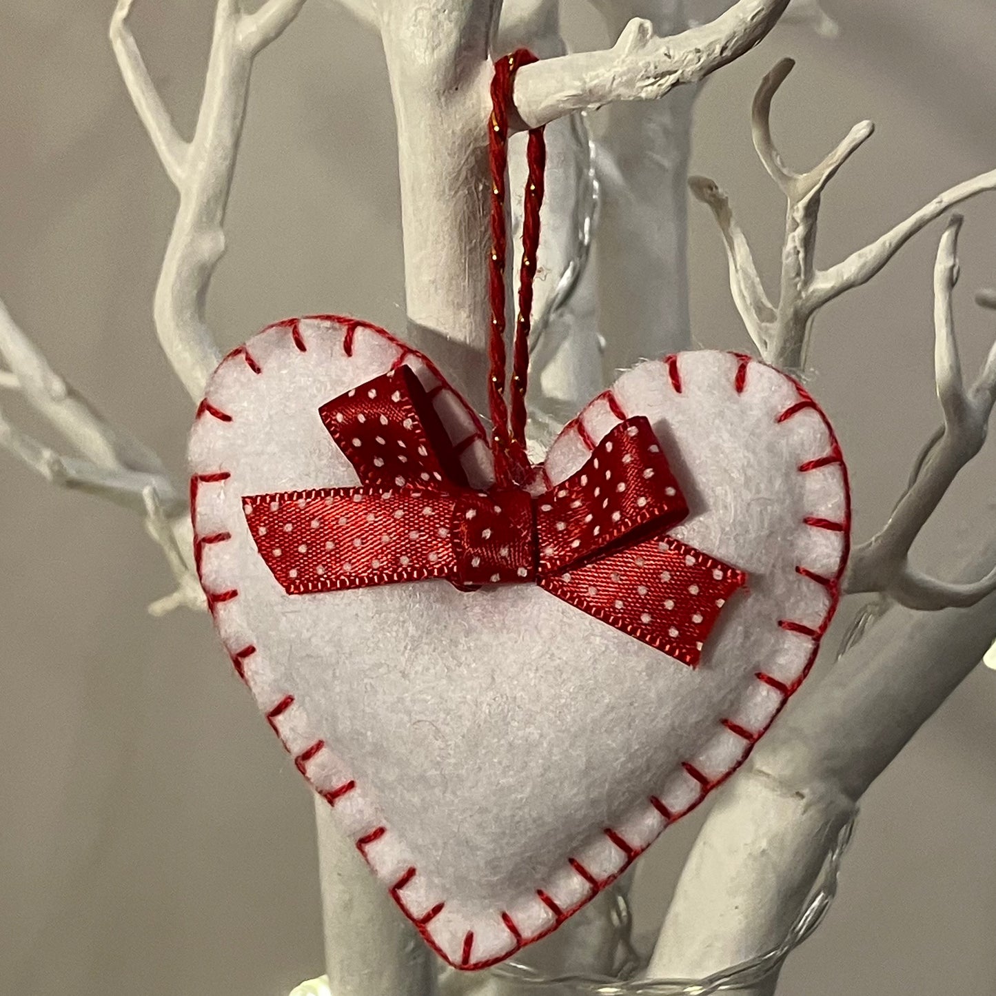 Heart Bow Small Christmas Tree Decoration