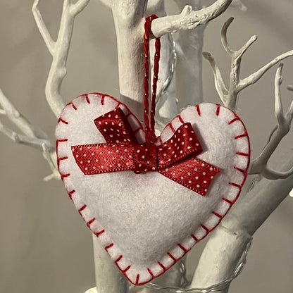Heart Bow Small Christmas Tree Decoration